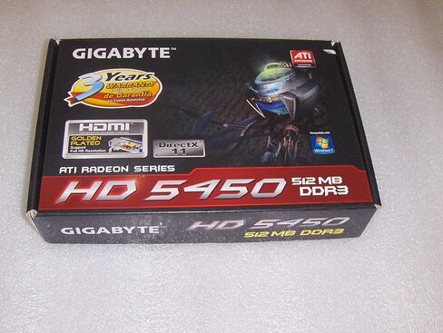 بطاقة فيديو جيجابايت راديون HD 5450 DDR3 بسعة 512 ميجابايت 64 بت، GV-R545OC-512I in Kuwait