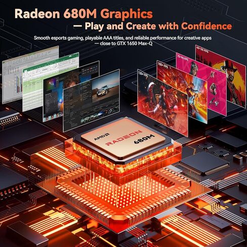 NIMO Light-Gaming-Laptop, 17.3" FHD Computer with AMD 8-Core R7 7735HS 32GB DDR5 RAM 1TB SSD (Up to 4.75GHz, Beat i7-12650H) Radeon 680M GPU 100W Type-C 180° View for Business and School, 2Y Warranty in Kuwait