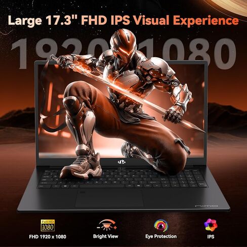 NIMO Light-Gaming-Laptop, 17.3" FHD Computer with AMD 8-Core R7 7735HS 32GB DDR5 RAM 1TB SSD (Up to 4.75GHz, Beat i7-12650H) Radeon 680M GPU 100W Type-C 180° View for Business and School, 2Y Warranty in Kuwait