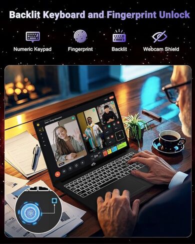 كمبيوتر محمول NIMO مقاس 17.3 بوصة للألعاب الخفيفة، AMD Ryzen 7 8745HS 8-Core يصل إلى 4.9 جيجا هرتز، 64 جيجا بايت DDR5 RAM 1 تيرابايت SSD، رسومات Radeon 780M، شاشة FHD IPS، شاحن سريع 100 واط USB-C، لوحة مفاتيح بإضاءة خلفية، بصمة الإصبع، USB 4.0 in Kuwait