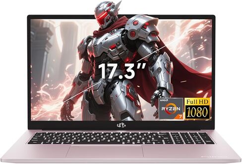 كمبيوتر محمول NIMO Light-Gaming، 17.3 بوصة FHD مع AMD 8-Core R7 7735HS 32GB DDR5 RAM 1TB SSD (حتى 4.75 جيجا هرتز، Beat i7-12650H) Radeon 680M GPU 100W Type-C عرض 180 درجة للأعمال والمدرسة، ضمان لمدة عامين in Kuwait