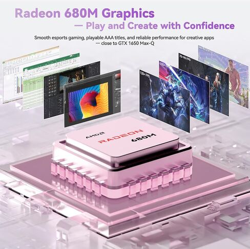 كمبيوتر محمول NIMO Light-Gaming، 17.3 بوصة FHD مع AMD 8-Core R7 7735HS 32GB DDR5 RAM 1TB SSD (حتى 4.75 جيجا هرتز، Beat i7-12650H) Radeon 680M GPU 100W Type-C عرض 180 درجة للأعمال والمدرسة، ضمان لمدة عامين in Kuwait