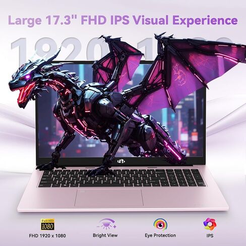 كمبيوتر محمول NIMO Light-Gaming، 17.3 بوصة FHD مع AMD 8-Core R7 7735HS 32GB DDR5 RAM 1TB SSD (حتى 4.75 جيجا هرتز، Beat i7-12650H) Radeon 680M GPU 100W Type-C عرض 180 درجة للأعمال والمدرسة، ضمان لمدة عامين in Kuwait