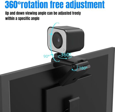 كاميرا ويب Diyeeni 4K، كاميرا كمبيوتر USB تعمل على تعويض الإضاءة المنخفضة وإلغاء الضوضاء، كاميرا ويب للتوصيل والتشغيل مع ميكروفون لمؤتمرات الفيديو على الكمبيوتر المكتبي والكمبيوتر المحمول in Kuwait