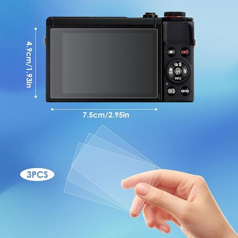 Screen Protector Compatible with Canon G7X Mark III, 3 Pack Replacement Tempered Glass Film 9H Hardness, Anti-Fingerprint Films Anti-Glare in Kuwait