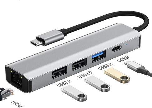Professional USB-C to Gigabit Ethernet Adapter - Aluminum 1000Mbps Network Solution for Work - 100 Gigabyte Silver in Kuwait