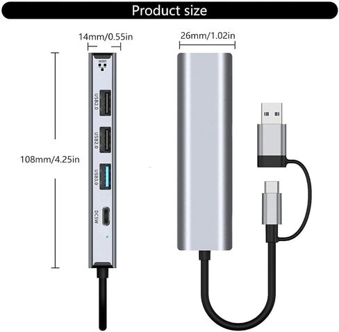 Professional USB-C to Gigabit Ethernet Adapter - Aluminum 1000Mbps Network Solution for Work - 100 Gigabyte Silver in Kuwait