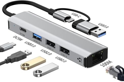 Professional USB-C to Gigabit Ethernet Adapter - Aluminum 1000Mbps Network Solution for Work - 100 Gigabyte Silver in Kuwait