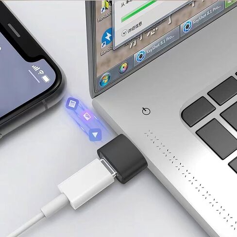 USB-C to Ethernet Adapter with Aluminum Housing - 10/100/1000Mbps Wired Network Connector - Black in Kuwait