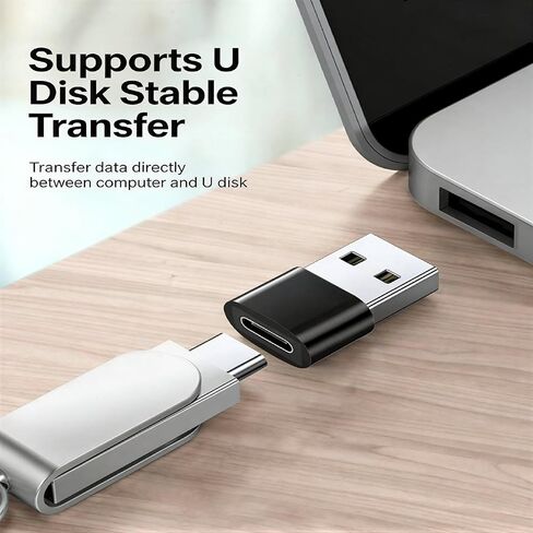 USB-C to Ethernet Adapter with Aluminum Housing - 10/100/1000Mbps Wired Network Connector - Black in Kuwait