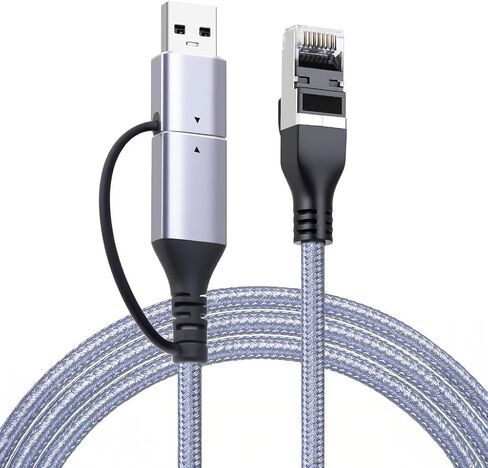 محول USB-C احترافي إلى Gigabit Ethernet - موصل شبكة من الألومنيوم بسرعة 1000 ميجابت في الثانية - 2 متر in Kuwait