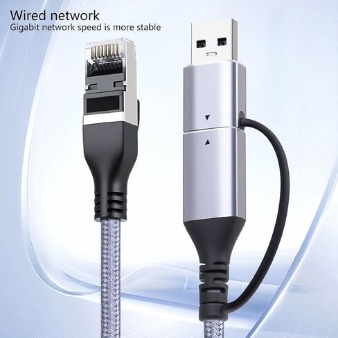 محول USB-C احترافي إلى Gigabit Ethernet - موصل شبكة من الألومنيوم بسرعة 1000 ميجابت في الثانية - 2 متر in Kuwait