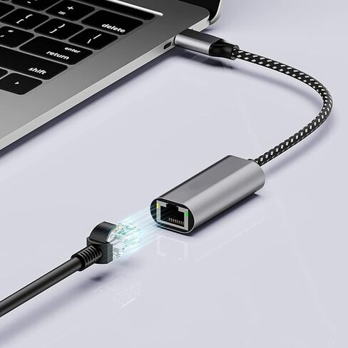 محول USB-C قوي إلى إيثرنت - بطاقة شبكة سلكية بسرعة 100 ميجابت في الثانية للاستخدام الاحترافي اليومي - رمادي in Kuwait