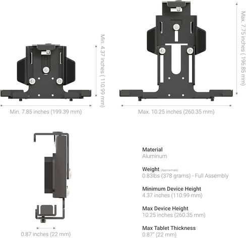 ARKON Locking Tablet Mount with Magnetic Charge Cable for Fleet and Enterprise Retail Black in Kuwait