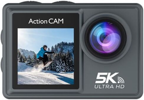 Zopsc 5K Action Camera, 5K Ultra HD Dual Screen 170 Degree Wide Angle WiFi Action Camera with 30M Underwater Case for Cycling Swimming Diving Motorcycle Travel in Kuwait