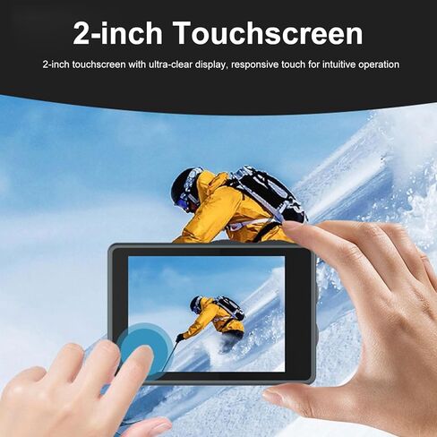 Zopsc 5K Action Camera, 5K Ultra HD Dual Screen 170 Degree Wide Angle WiFi Action Camera with 30M Underwater Case for Cycling Swimming Diving Motorcycle Travel in Kuwait