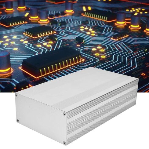 Aluminum Alloy Electronic Project Enclosure Box Heavy Duty Sandblast Oxidized Silver Case for PCB DIY Electronics 68x145x250mm with Screws Included Durable Protective Shell in Kuwait