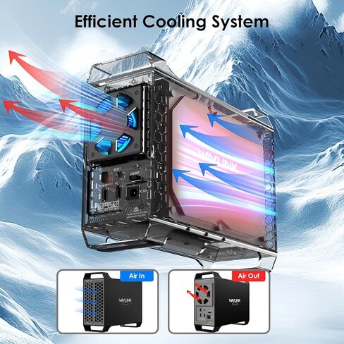 WAVLINK 2-Bay Hard Disk Enclosure for 3.5" and 2.5'' SATA HDD/SSD Featuring 10Gbps USB C 3.2, Support 44TB Capacity, Built-in Cooling Fans, 4 RAID Modes(RAID Normal/LARGE/1/0), Aluminum Alloy Shell in Kuwait