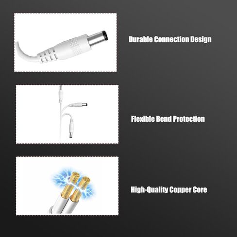 Power Cord Replacement for Baby Swing 5V Charger, Compatible with Graco DuetSoothe, Simple Sway, Glider LX, DuoGlider, Sweetpeace & More | 6.6 ft AC Adapter, White in Kuwait