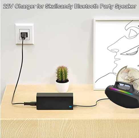 22V Charger Replacement for Skullcandy Barrel Bluetooth Boombox XT Party Wireless Speaker Compatible with Skullcandy Barrel 2SKSK1849 RY72A220320M2 2SKAC1890B0W2 Power Supply Mains PSU in Kuwait