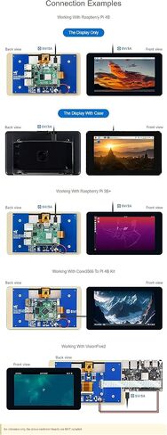 7inch Capacitive Touch Display for Raspberry Pi 4B 3B+ 3A+ 3B 2B B+ A+ CM3 3+ 4/VisionFive2/Core3566 DSI Interface IPS Screen 800×480 with Case in Kuwait