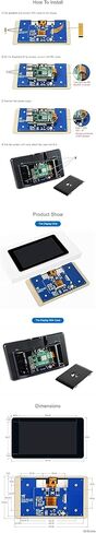 7inch Capacitive Touch Display for Raspberry Pi 4B 3B+ 3A+ 3B 2B B+ A+ CM3 3+ 4/VisionFive2/Core3566 DSI Interface IPS Screen 800×480 with Case in Kuwait