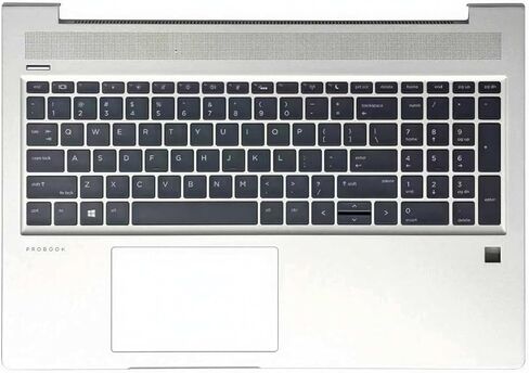 L45090-001 مسند راحة اليد العلوي البديل مع لوحة مفاتيح بإضاءة خلفية لجهاز HP Probook 450 G6/G7، سلسلة 455 G6/G7، غطاء علوي فضي in Kuwait