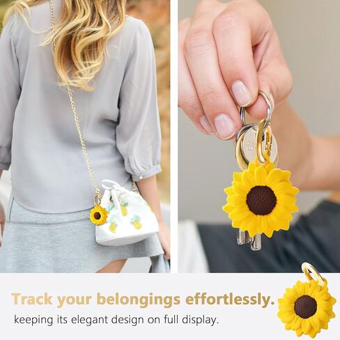 Compatible with Apple AirTag Case for AirTag Keychain,Airtag Holder,Protective Air Tag Holder, Portable Keyring Cover (Sunflower) in Saudi Arabia