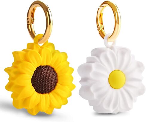 Compatible with Apple AirTag Case for AirTag Keychain,Airtag Holder,Protective Air Tag Holder, Portable Keyring Cover (Sunflower) in Saudi Arabia