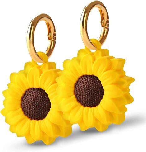 Compatible with Apple AirTag Case for AirTag Keychain,Airtag Holder,Protective Air Tag Holder, Portable Keyring Cover (Sunflower) in Saudi Arabia