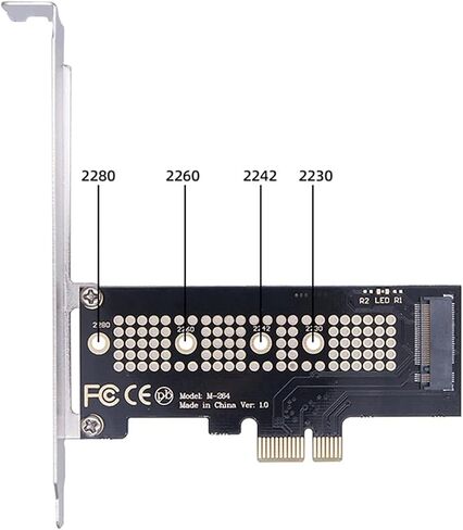 PCIe to M.2 NVMe SSD Adapter Card - Tool-Free Installation for 2230 2242 2260 2280 Sizes | Desktop PC Storage Upgrade‌ in Kuwait