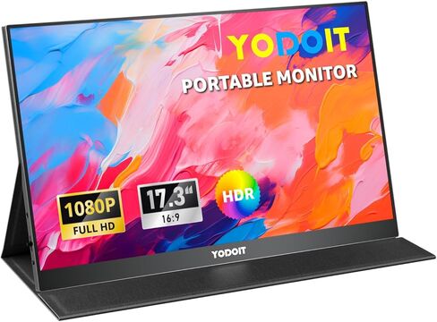 Yodoit Portable Monitor for Laptop 23.8" 4K UHD Travel Gaming Monitor Screen IPS Display with USB Type C Port and Built-in Speakers Compatible with PC, Xbox Black in Kuwait