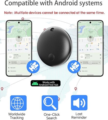 Air Tracker Tag IP67 Waterproof Bluetooth Tracker, Keychain Finder, Item Locator for Bags, Backpacks, Luggage, Wallets (Android Only Black-4) in Kuwait