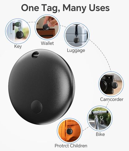 Air Tracker Tag IP67 Waterproof Bluetooth Tracker, Keychain Finder, Item Locator for Bags, Backpacks, Luggage, Wallets (Android Only Black-4) in Kuwait