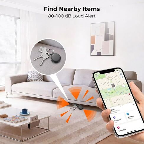 Air Bluetooth Tracker Tags – 4 Pack, Item Finder for Keys Wallet Luggage, Key Finder Locator with Loud Sound, Smart Wallet Tracker Compatible with Find My Network (iOS Only), Waterproof Black in Kuwait