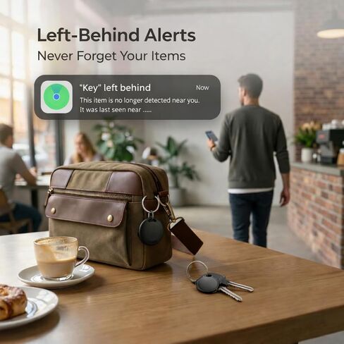 Air Bluetooth Tracker Tags – 4 Pack, Item Finder for Keys Wallet Luggage, Key Finder Locator with Loud Sound, Smart Wallet Tracker Compatible with Find My Network (iOS Only), Waterproof Black in Kuwait