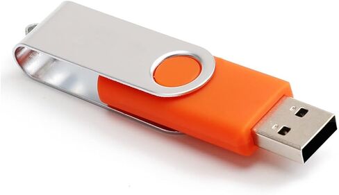 محرك أقراص فلاش USB سعة 16 جيجابايت مع محول من النوع C وحبل، محرك أقراص USB 2.0 معدني عالي السرعة قابل للدوران 360 درجة للهاتف/الوسادة/الكمبيوتر الشخصي/الكمبيوتر المحمول - (برتقالي 16 جيجابايت) in Kuwait
