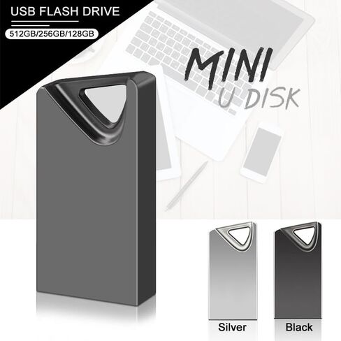 محرك فلاش USB سعة 64 جيجابايت مع محول من النوع C وحبل، محرك قلم USB 2.0 عالي السرعة، شريحة ذاكرة تخزين صغيرة للهاتف/الوسادة/الكمبيوتر الشخصي/الكمبيوتر المحمول - (فضي 64 جيجابايت) in Kuwait