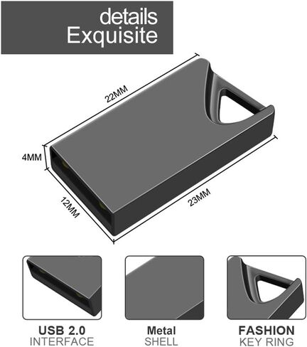 محرك فلاش USB سعة 64 جيجابايت مع محول من النوع C وحبل، محرك قلم USB 2.0 عالي السرعة، شريحة ذاكرة تخزين صغيرة للهاتف/الوسادة/الكمبيوتر الشخصي/الكمبيوتر المحمول - (فضي 64 جيجابايت) in Kuwait
