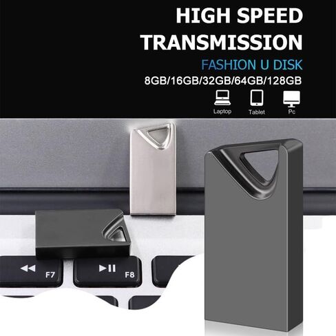 محرك فلاش USB سعة 64 جيجابايت مع محول من النوع C وحبل، محرك قلم USB 2.0 عالي السرعة، شريحة ذاكرة تخزين صغيرة للهاتف/الوسادة/الكمبيوتر الشخصي/الكمبيوتر المحمول - (فضي 64 جيجابايت) in Kuwait