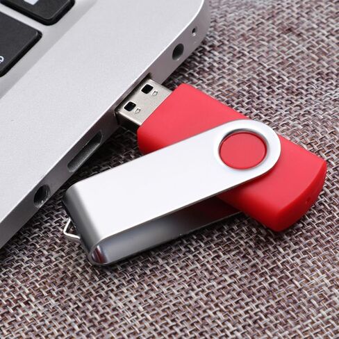4GB USB Flash Drive with Type C Adapter and Lanyard, USB 2.0 High Speed Metal Pen Drive 360° Rotatable Storage Memory Stick for Phone/Pad/PC/Laptop - (Red 4GB) in Kuwait