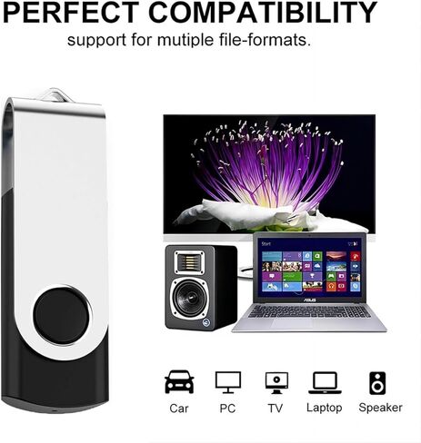 4GB USB Flash Drive with Type C Adapter and Lanyard, USB 2.0 High Speed Metal Pen Drive 360° Rotatable Storage Memory Stick for Phone/Pad/PC/Laptop - (Red 4GB) in Kuwait