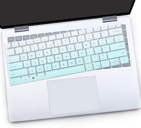 قطعتان من غطاء لوحة المفاتيح لجهاز الكمبيوتر المحمول Dell 14 Plus 2025 DB14250 DB14255 14 بوصة، Dell 14 Plus 2 في 1 DB04250 DB04255 14 بوصة-MGreen+Clear in Kuwait