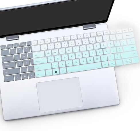قطعتان من غطاء لوحة المفاتيح لجهاز الكمبيوتر المحمول Dell 14 Plus 2025 DB14250 DB14255 14 بوصة، Dell 14 Plus 2 في 1 DB04250 DB04255 14 بوصة-MGreen+Clear in Kuwait
