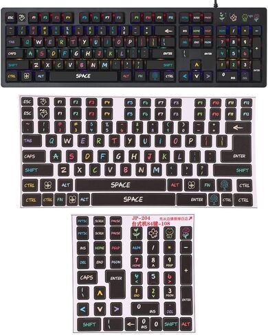 2PCS Keyboard Stickers, Universal Replacement English Keyboard Stickers Background Keycaps Alphabet Stickers for PC Laptop Notebook Computer Desktop in Kuwait