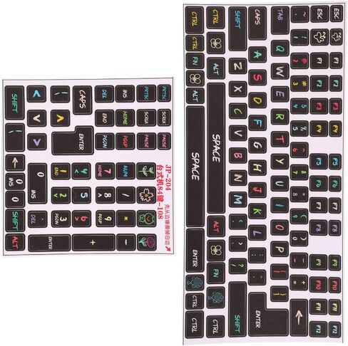 2PCS Keyboard Stickers, Universal Replacement English Keyboard Stickers Background Keycaps Alphabet Stickers for PC Laptop Notebook Computer Desktop in Kuwait