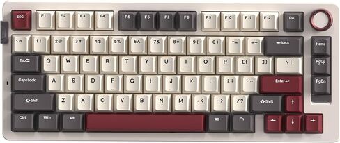 Rosewill Neon S75 Wireless Mechanical Gaming Keyboard, 80-Key Layout w/Volume Knob, Bluetooth / 2.4GHz / USB-C, Hot-Swappable Brown Switches, RGB Backlit, 6000mAh Battery, Windows & macOS, White in Kuwait