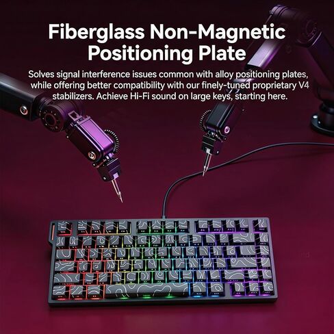 Xin-Meng Beat 75 Triple-Mode Wireless Magnetic Switch Keyboard, 75% Compact, Dual 8K Polling Rate, Hall Effect Rapid Trigger, Hot-Swappable, RGB Backlit, Gaming Keyboard, Black Contour Lines in Saudi Arabia