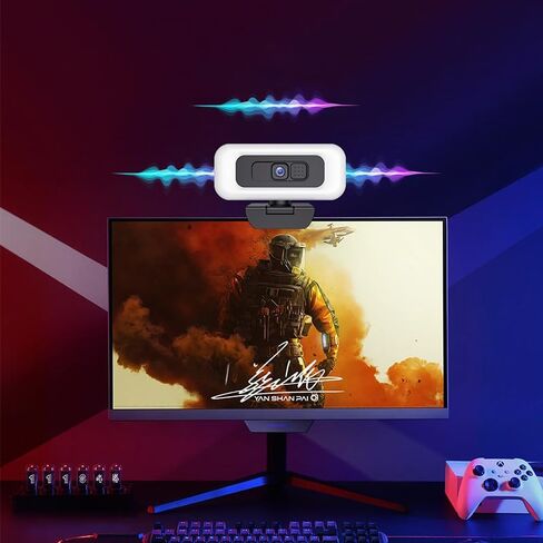 كاميرا ويب بدقة 4K مع ميكروفون وغطاء للخصوصية، وكاميرا كمبيوتر مع تركيز تلقائي للبث والمؤتمرات، وجهاز كمبيوتر واحد in Kuwait
