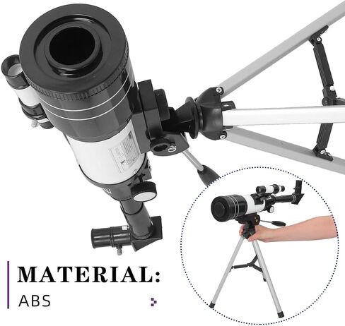 Portable Astronomy Refractor Telescope 70mm Aperture with Finder Scope and Adults Educational Stargazing Night Vision Outdoor Exploration in Kuwait